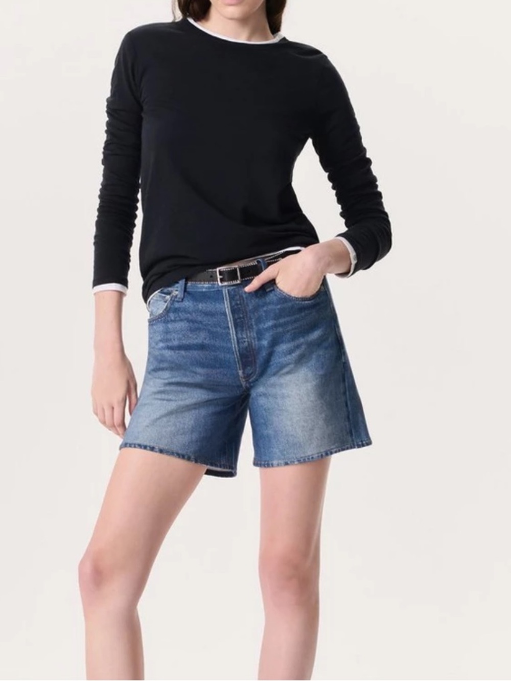 NEW! NWT RAG & BONE Miramar Kaia Shorts Cosmos Medium Wash Size 24